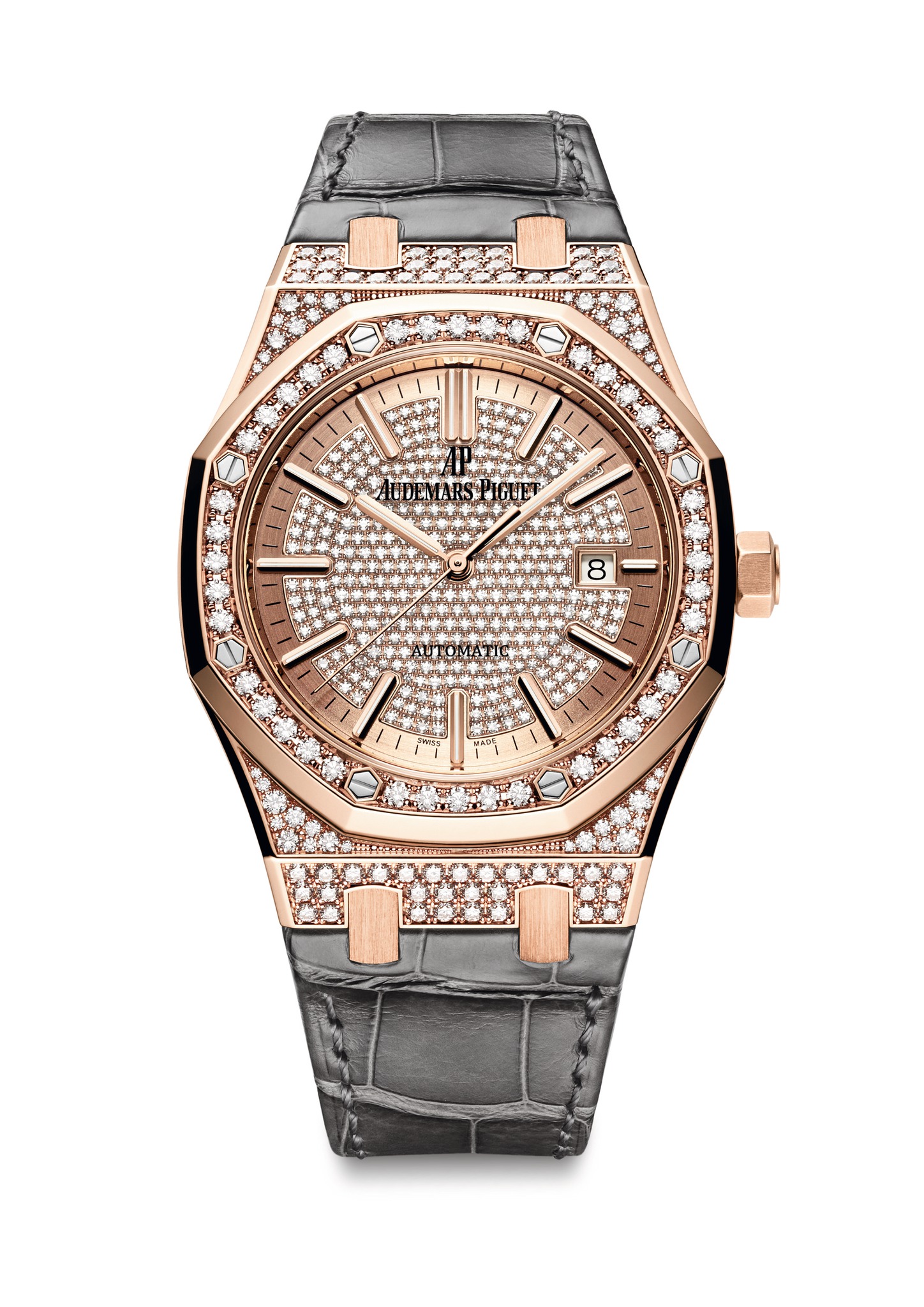 Audemars Piguet New Royal Oak Lady Pavé Pink Gold watch REF: 15402OR.ZZ.D003CR.02